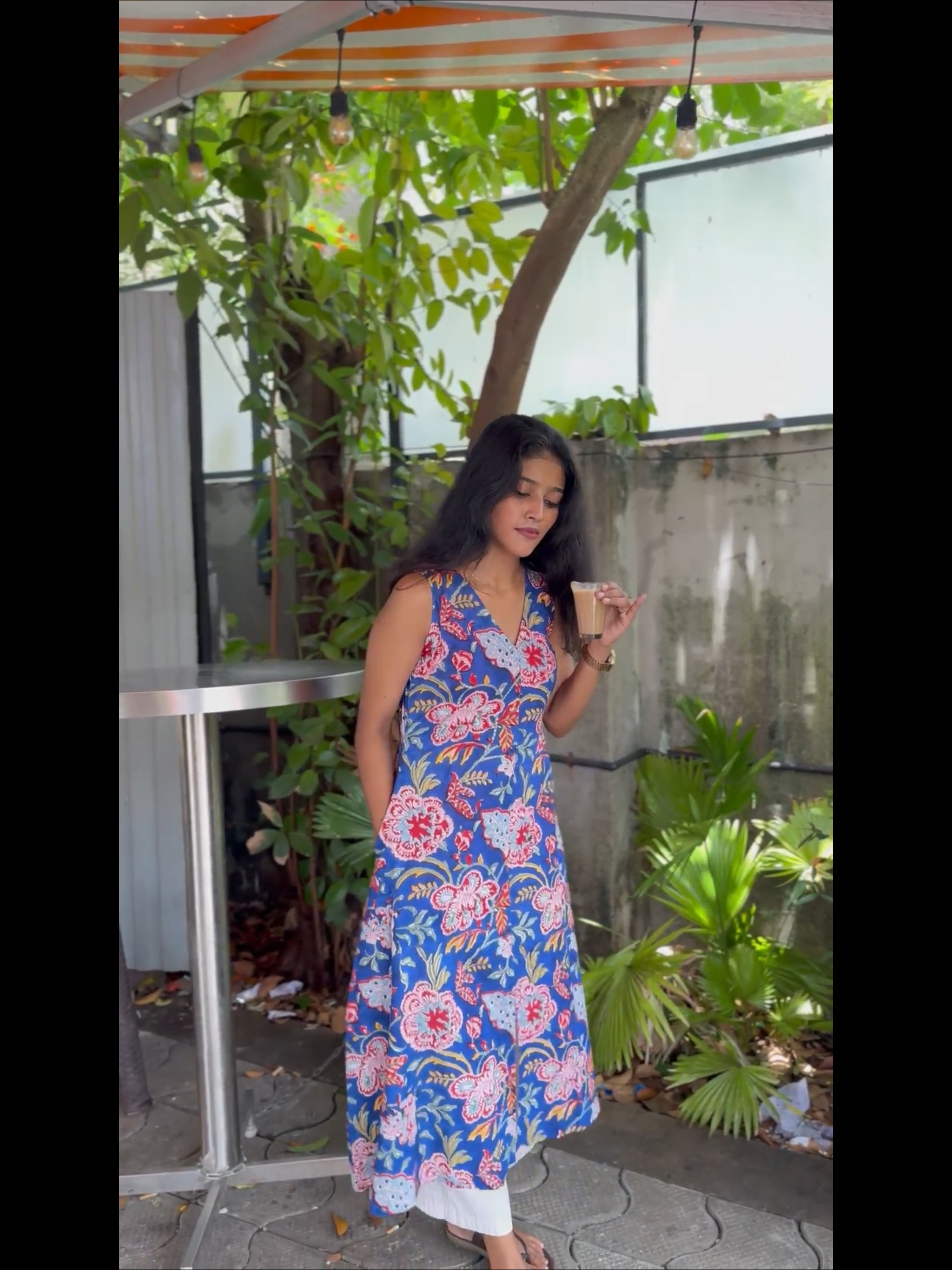 Royal Blue Multicolour Kurta